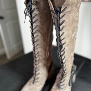 NEW -A.S.98 leather taupe boots - SIZE 40